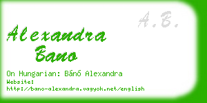 alexandra bano business card
