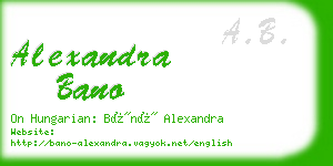 alexandra bano business card